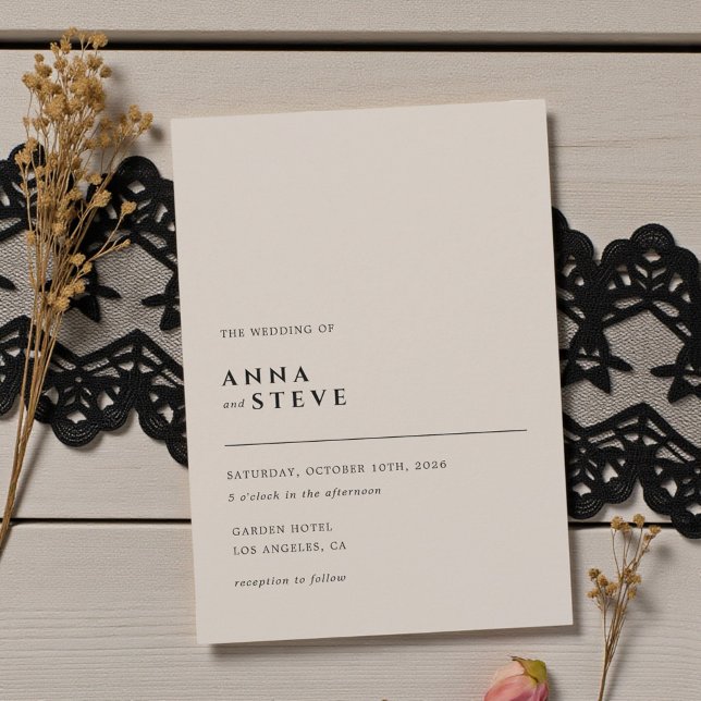 Modern Minimalist Elegant Silver Grey Wedding Invitation (Modern Minimalist Elegant Silver Grey Wedding Invitation)