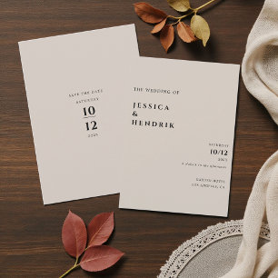 Modern Minimalist Elegant Silver Grey Wedding Invitation
