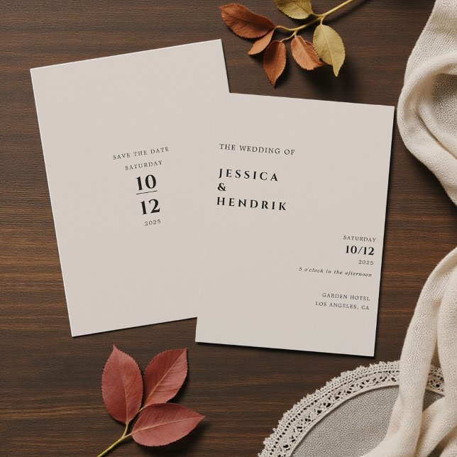 Modern Minimalist Elegant Silver Grey Wedding Invitation (Creator Uploaded)