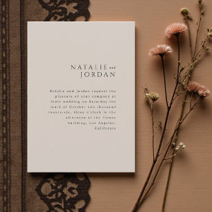 Modern Minimalist Elegant Silver Grey Wedding Invitation