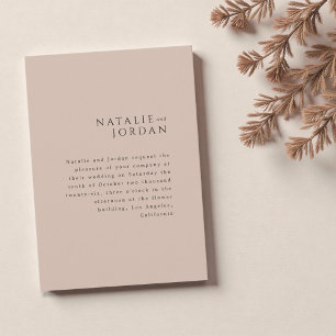 Modern Minimalist Elegant Simple Bisque Wedding Invitation
