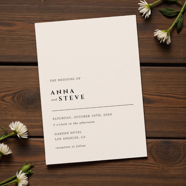 Modern Minimalist Elegant Simple Cream Wedding Invitation (Modern Minimalist Elegant Simple Cream Wedding Invitation)