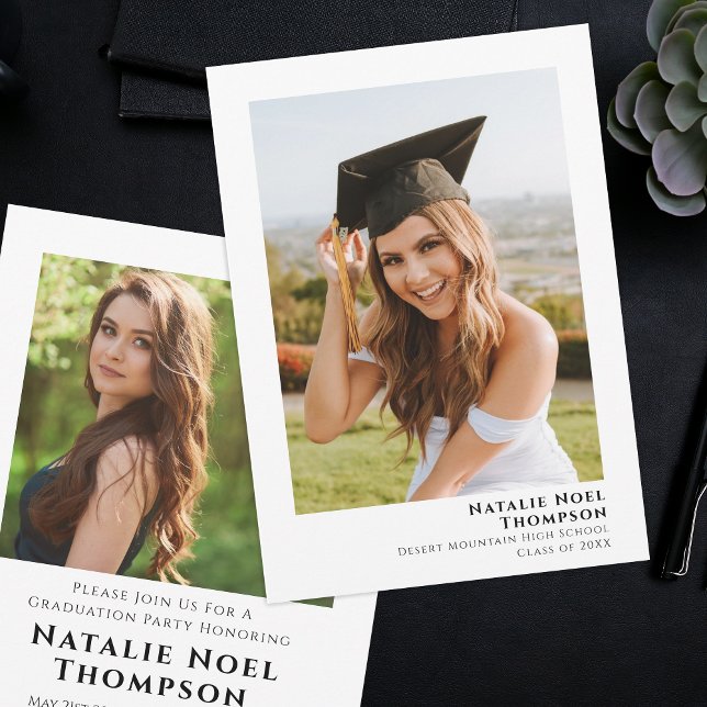 Modern Minimalist Elegant Simple Graduation Party Invitation (Creator Uploaded)