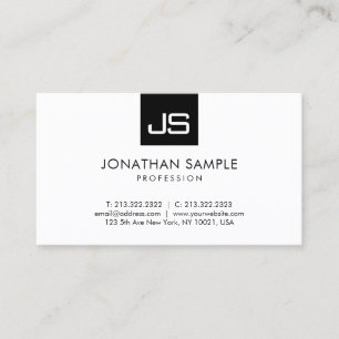 Modern Minimalist Elegant Simple Monogram Template Business Card