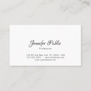 Modern Minimalist Elegant Simple Plain Chic Script Business Card