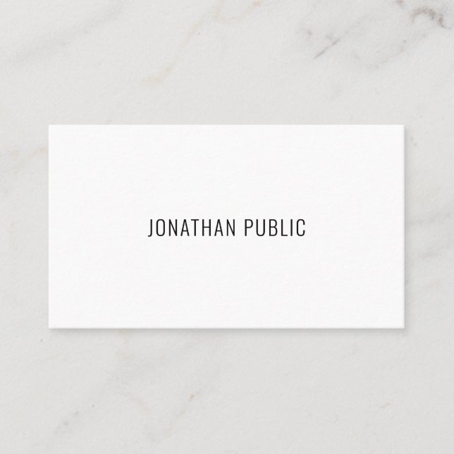 Modern Minimalist Elegant Simple Professional Business Card (Front)