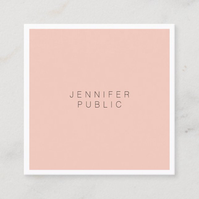 Modern Minimalist Elegant Simple Professional Luxe Square Business Card (Front)