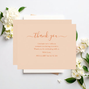 Modern Minimalist Elegant Simple Script Wedding Thank You Card