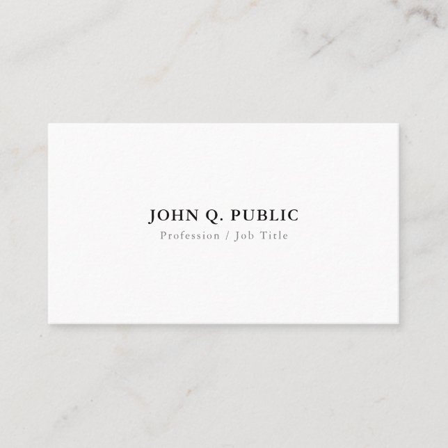 Modern Minimalist Elegant Simple Template Trendy Business Card (Front)