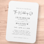 Modern Minimalist Elegant Simple Wedding<br><div class="desc">Composed of  cursive script and serif typography. All against a backdrop of pure white. These elements are modern,  simple,  and chic.

This is designed by White Paper Birch Co. exclusive for Zazzle.

Available here:
http://www.zazzle.com/store/whitepaperbirch</div>