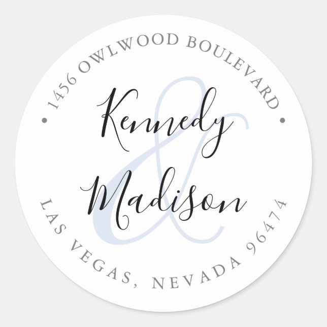 Modern Minimalist 🤵 Elegant Simple Wedding  Classic Round Sticker (Front)