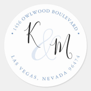 Modern Minimalist 🤵 Elegant Simple Wedding Classic Round Sticker