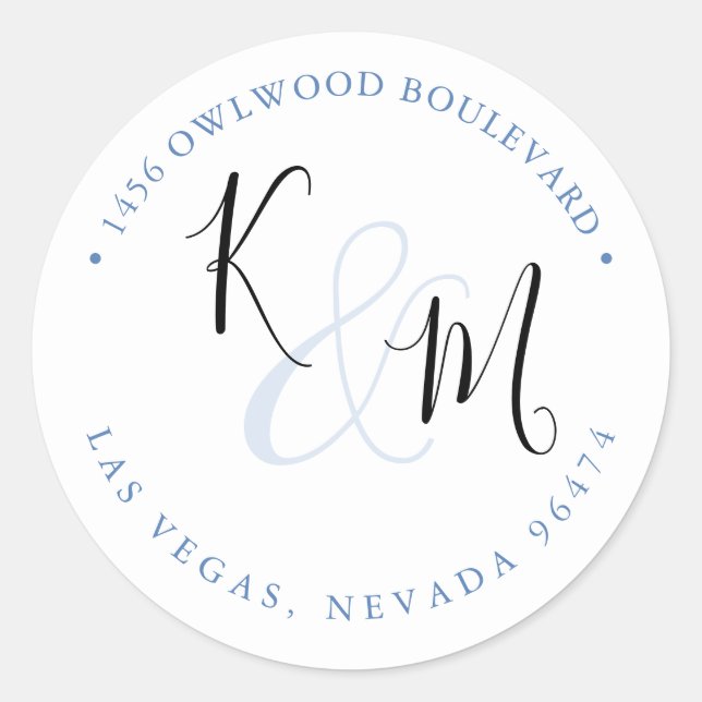 Modern Minimalist 🤵 Elegant Simple Wedding  Classic Round Sticker (Front)