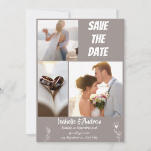 Modern Minimalist Elegant Simple Wedding Save The Date