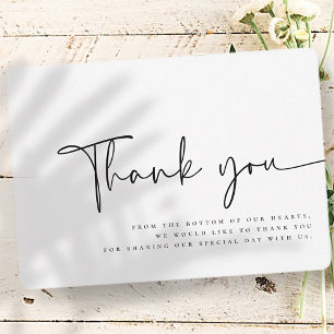 Modern Minimalist Elegant Simple Wedding Thank You Card
