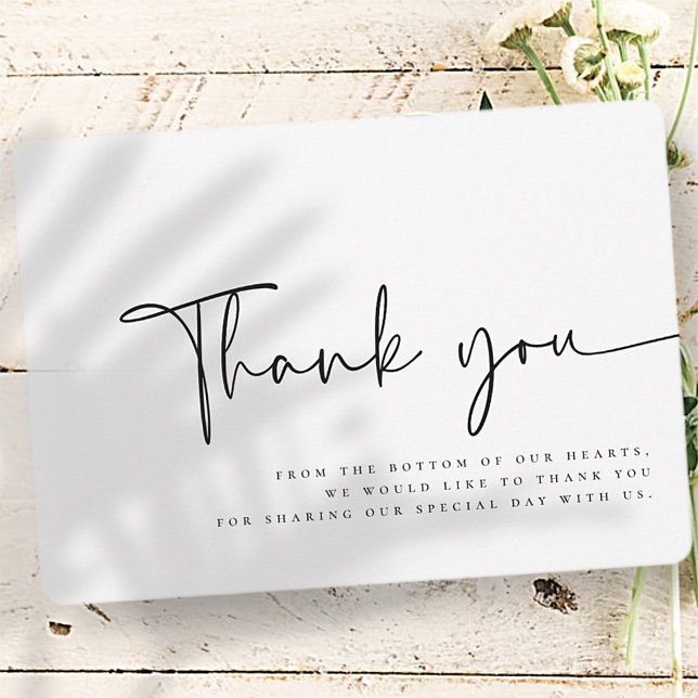 Modern Minimalist Elegant Simple Wedding Thank You Card (Creator Uploaded)