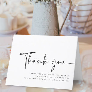 Modern Minimalist Elegant Simple Wedding Thank You Card