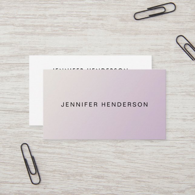 Modern minimalist elegant soft pink professional business card (Front/Back In Situ)