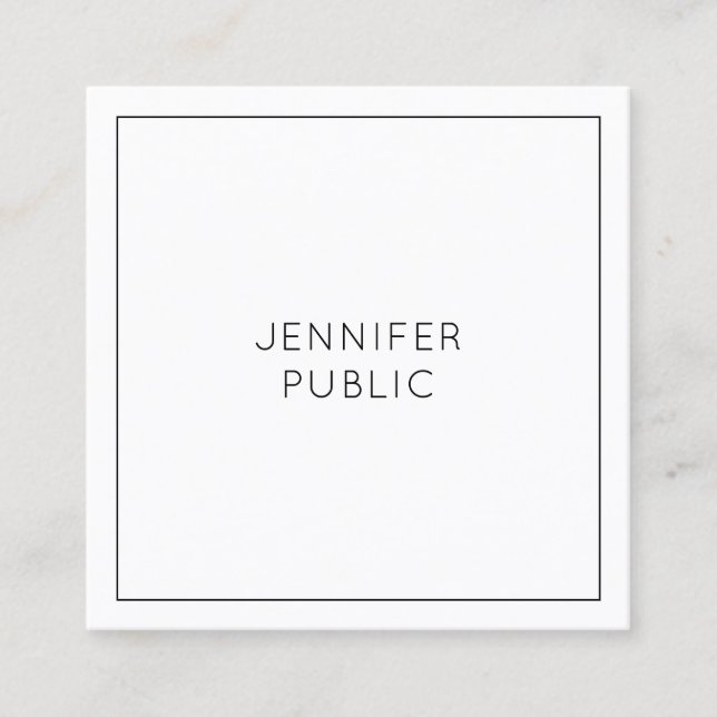 Modern Minimalist Elegant Template Creative Square Business Card (Front)