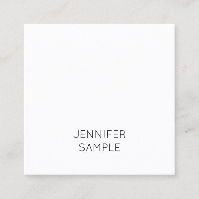 Modern Minimalist Elegant Template Luxury Simple Square Business Card (Front)
