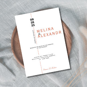 Modern Minimalist Elegant Typography Wedding Invitation