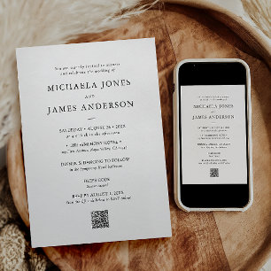 Modern Minimalist Elegant Typography Wedding Invitation