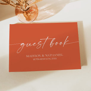 Modern Minimalist Elegant Verona Sunset Wedding Guest Book