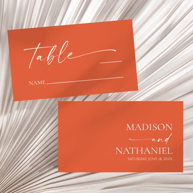Modern Minimalist Elegant Verona Sunset Wedding Place Card (Creator Uploaded)