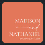 Modern Minimalist Elegant Verona Sunset Wedding Square Sticker<br><div class="desc">These are Modern Minimalist Elegant Verona Sunset Wedding Party Favour Stickers!</div>