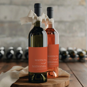 Modern Minimalist Elegant Verona Sunset Wedding Wine Label