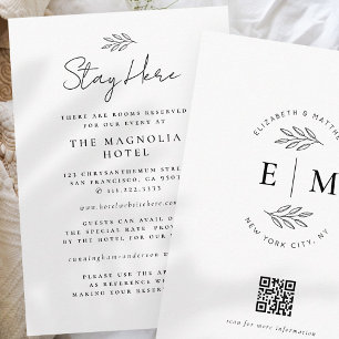 Modern Minimalist Elegant Wedding Accommodation Enclosure Card