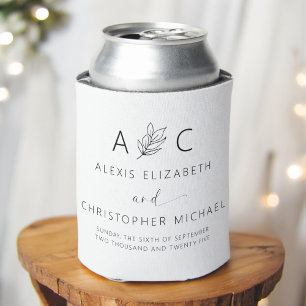 Modern Minimalist Elegant Wedding Can Cooler