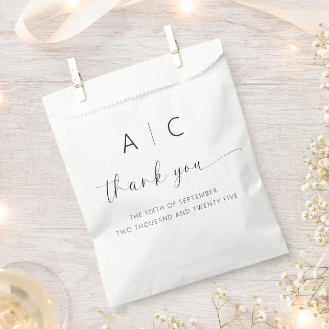 Modern Minimalist Elegant Wedding Favour Bags (Clipped)
