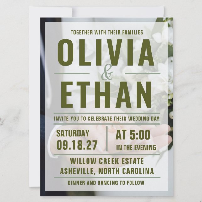 Modern Minimalist Elegant Wedding Invitation (Front)