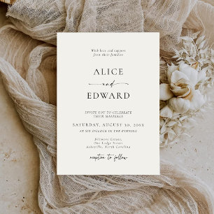 Modern Minimalist Elegant Wedding Invitations