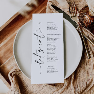 Modern Minimalist Elegant Wedding Menu