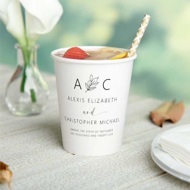 Modern Minimalist Elegant Wedding Paper Cups (Insitu)
