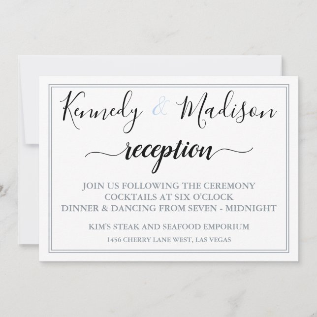 Modern Minimalist ✨💍 Elegant Wedding Reception Invitation (Front)