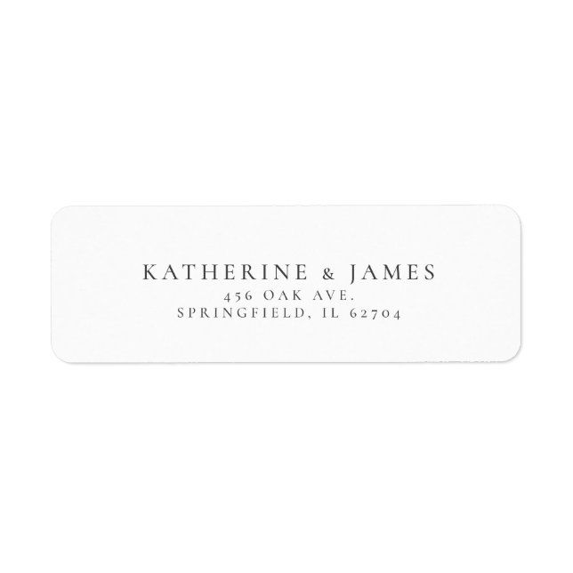 Modern Minimalist Elegant Wedding Return Address (Front)