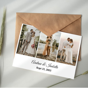 Modern Minimalist Elegant  Wedding Thank You Card