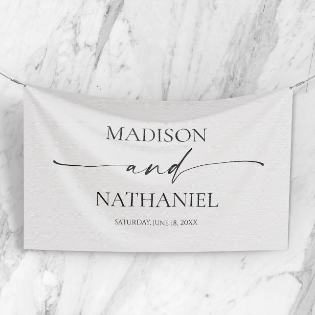 Modern Minimalist Elegant White Black Wedding Banner (Creator Uploaded)