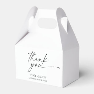 Modern Minimalist Elegant White Black Wedding Favour Box
