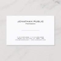 Modern Minimalist Elegant White Plain Professional