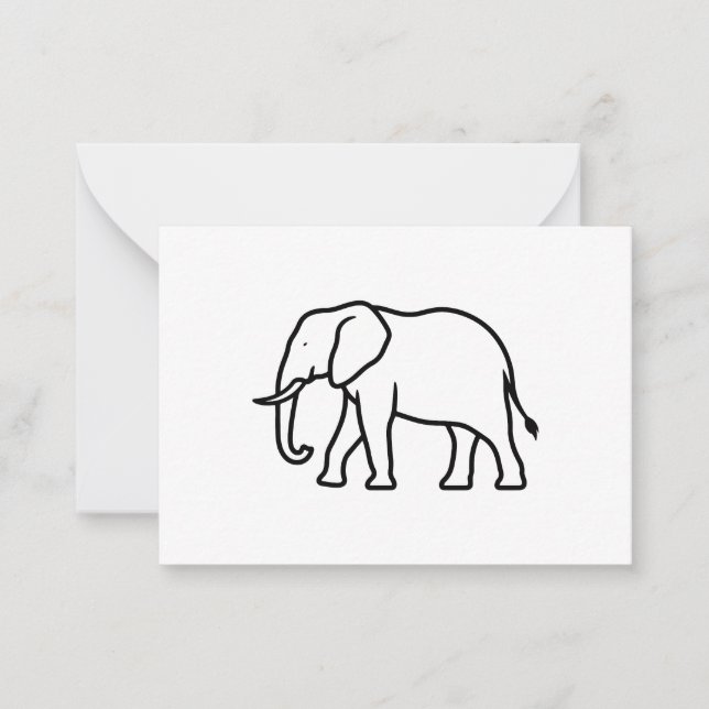 Modern Minimalist Elephant Silhouette Icon Card (Front)