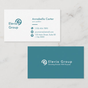 Modern Minimalist Elevia Group Clean Elegant Business Card
