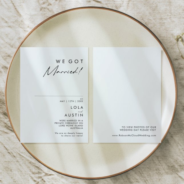 Modern Minimalist Elopement Announcement (Creator Uploaded)