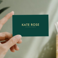 Modern Minimalist Emerald Green Business Card