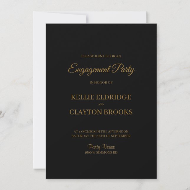 Modern Minimalist Engagement Party Invitation (Front)