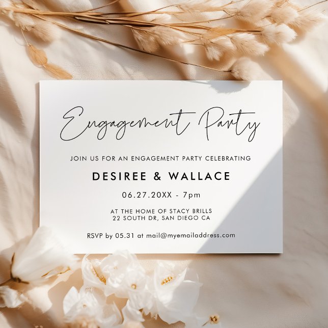 Modern minimalist engagement party invitation (Creator Uploaded)