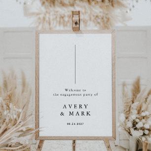 Modern Minimalist Engagement Party Welcome Sign